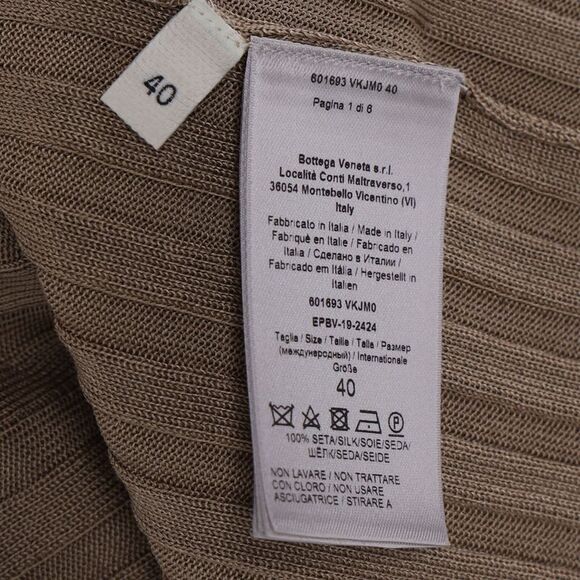 Bottega Veneta Ribbed Button-Down Light Weight Sweater in Beige Silk - Picture 6 of 10